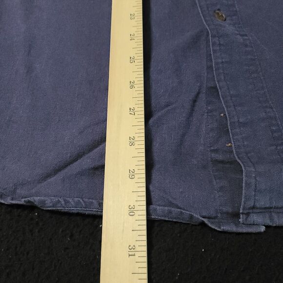 Chaps Ralph Lauren Button Up Mens Shirt Blue Size Medium Cotton Blend Pockets - Picture 4 of 12